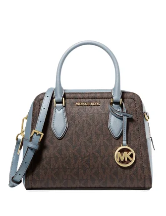 Michael Michael Kors Bags for wine tastings in a refined styleMichael Michael Kors Ayden Medium Logo and Faux Leather Satchel