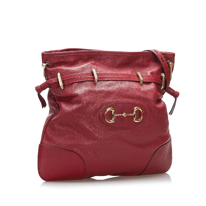 Women Gucci bags with a detachable mobile phone holderGucci Horsebit 1955 Drawstring Crossbody Bag (SHG-Xwa7rJ)