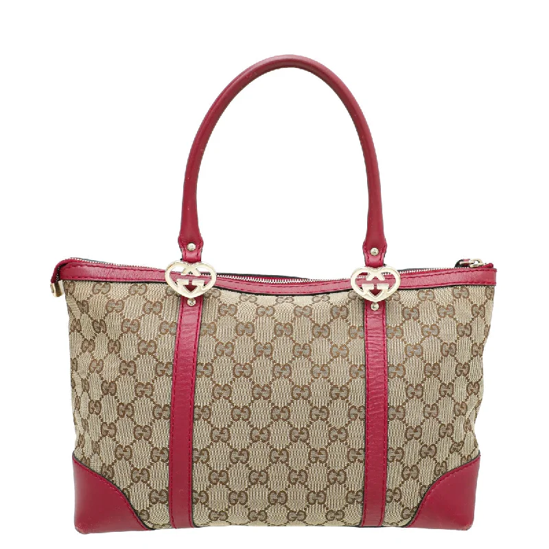 Women Gucci Sylvie bags with a leather - wrapped handleGucci Bicolor GG Heart Bag