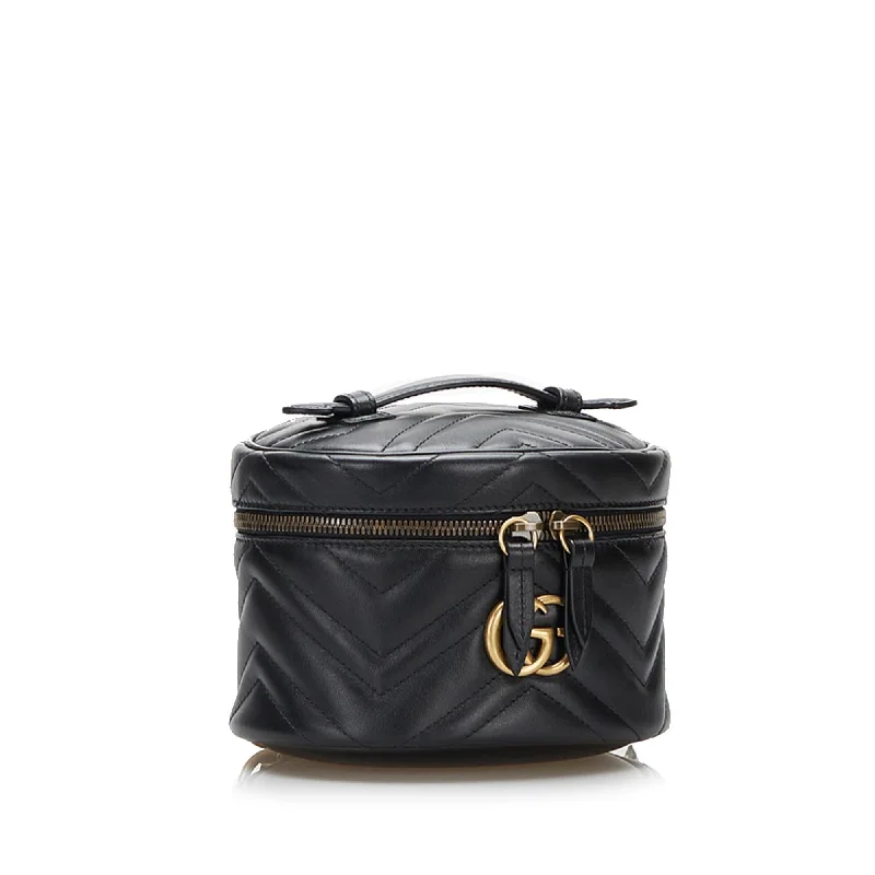 Women Gucci backpacks with a luxurious leather finishGucci GG Marmont Round Backpack (SHG-5fzCDe)