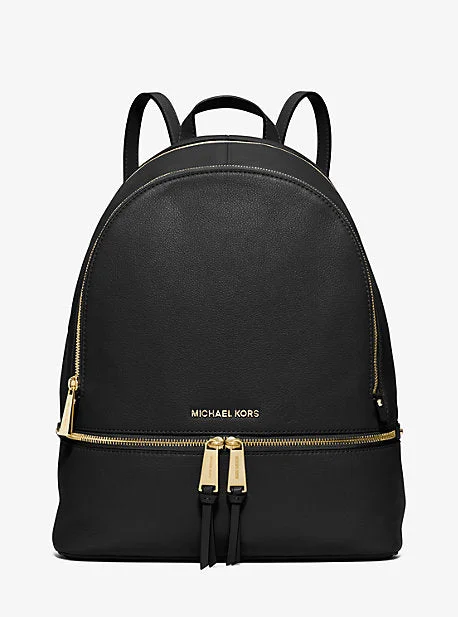 Michael Michael Kors Bags for language immersion programs to carry study materialsMK Rhea Large Leather Backpack - Black - Michael Kors