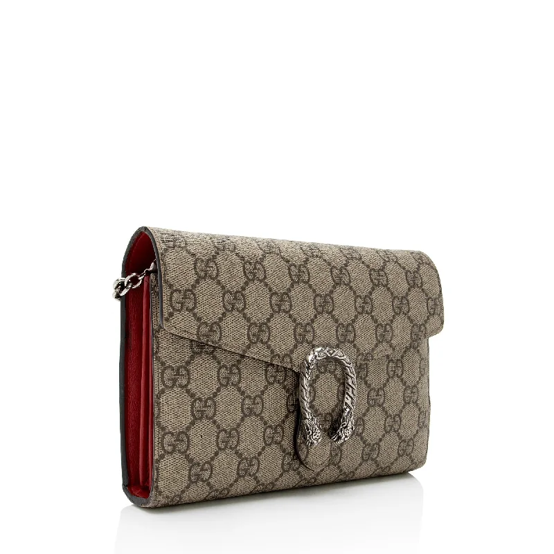 Women Gucci bags with interlocking G hardware for a classic lookGucci GG Supreme Dionysus Chain Wallet (SHF-xzCk0E)