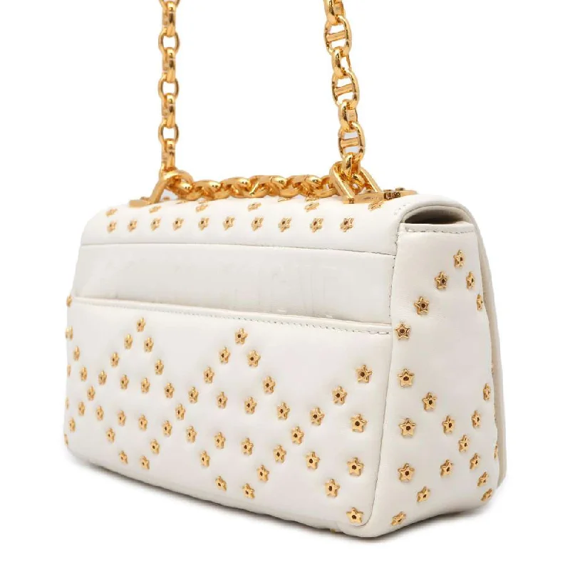 Christian Dior Saddle bags with a patent leather finish for a shiny lookDior Caro Lucky Star ChainShoulder Bag White M9241UNHH Lambskin Size Small