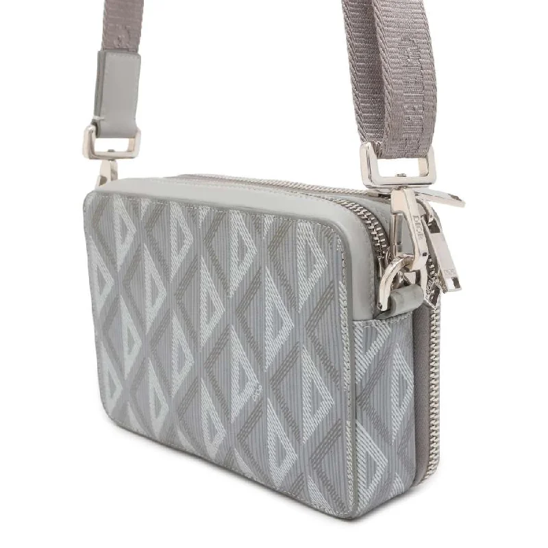 Trendsetting Christian Dior crossbody bags with a colorful strapDior CDDiamond Shoulder Bag Gray 2ESBC119DCO PVC Coated Canvas Leather