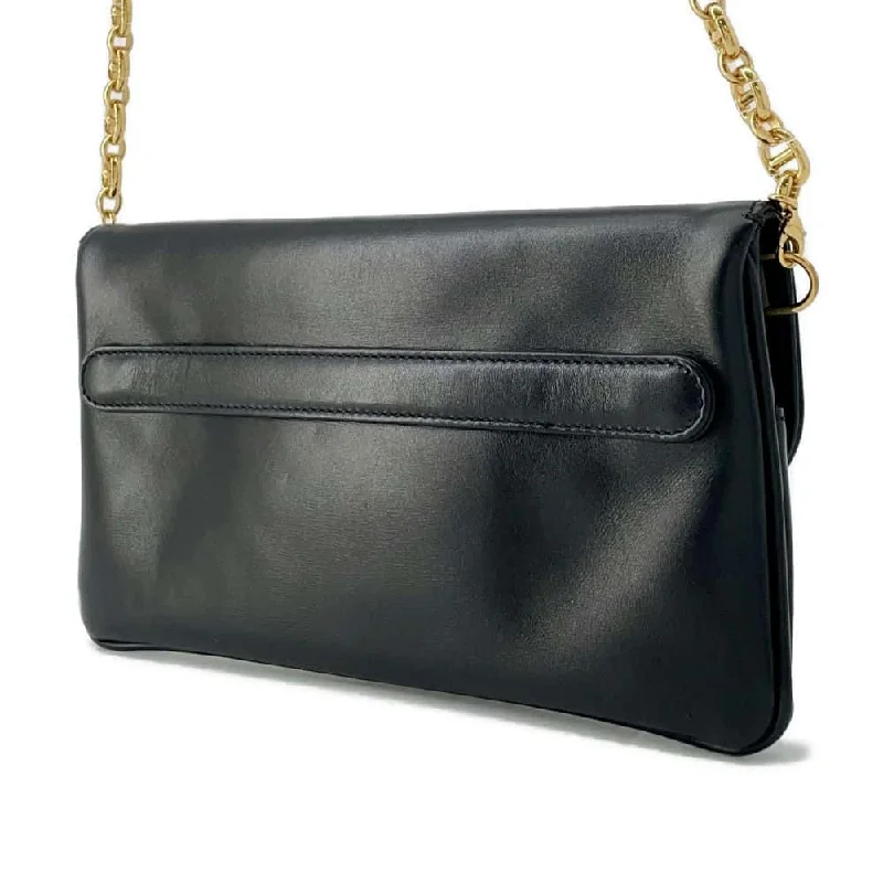 Christian Dior backpacks with a sleek, minimalist silhouetteDior CD Logo Chain Clutch Bag Black M8642UBBU Leather