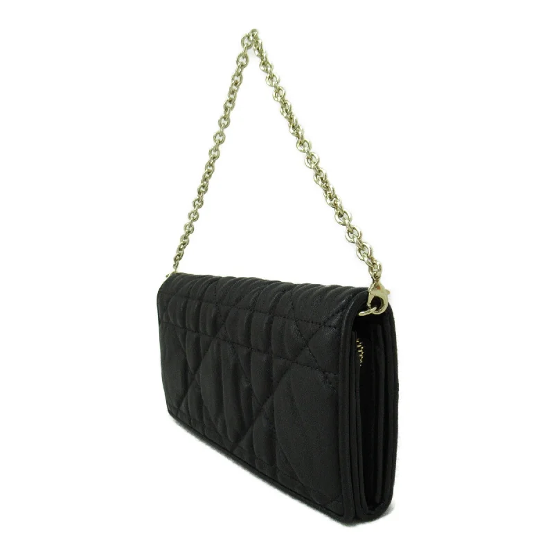 Christian Dior bags with a zip - top closure and multiple compartmentsDior Chain wallet purse Black leather